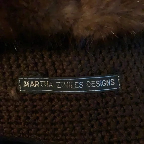 One of a kind knitted hat with mink trim from Martha Zimiles good cond Hats